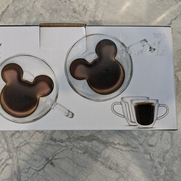 JoyJolt Disney Mickey Mouse Double Wall Espresso Cups - Set of 2 - New Open Box - Picture 8 of 16